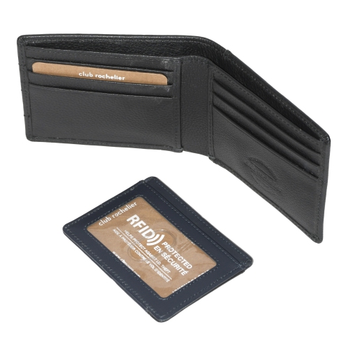 Club Rochelier Men's Billfold Wallet with Removable Card Holder