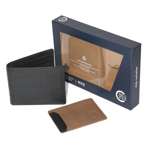 Club Rochelier Men's Billfold Wallet with Removable Card Holder