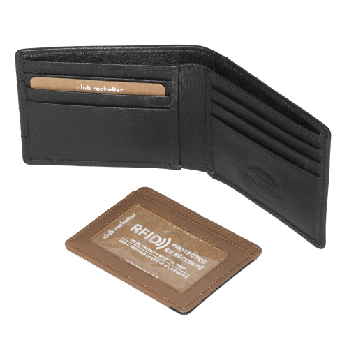 Club Rochelier Men's Billfold Wallet with Removable Card Holder