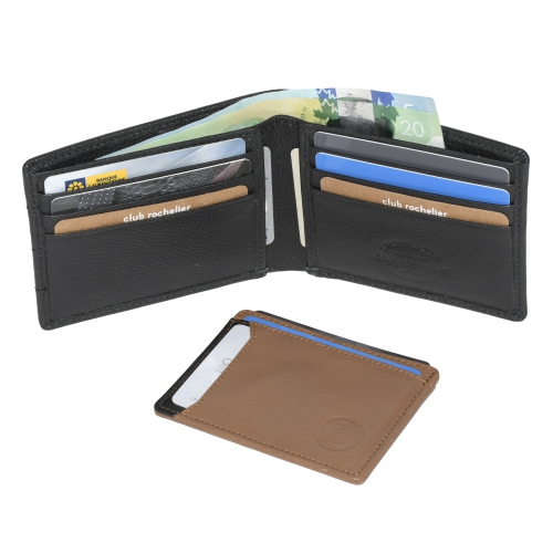 Club Rochelier Men's Billfold Wallet with Removable Card Holder