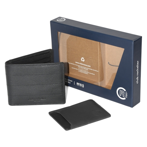 Club Rochelier Men's Billfold Wallet with Removable Card Holder