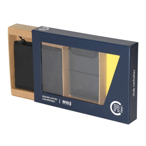 Club Rochelier Men's Billfold Wallet with Removable Card Holder