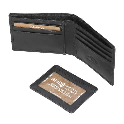 Club Rochelier Men's Billfold Wallet with Removable Card Holder