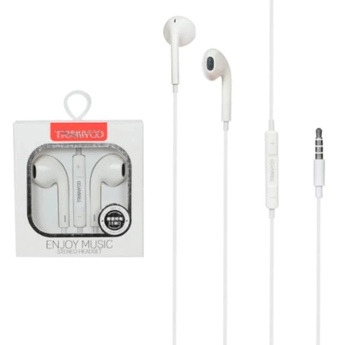 Écouteurs bouton 3,5 mm aux avec fil et microphone de TRANYOO, écouteurs bouton avec micro intégré, compatible avec iPhone 6/6S/Android/iPad