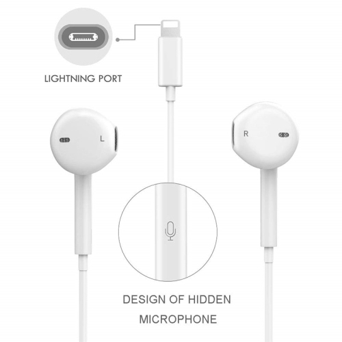 Écouteurs bouton 3,5 mm aux avec fil et microphone de TRANYOO, écouteurs bouton avec micro intégré, compatible avec iPhone 6/6S/Android/iPad