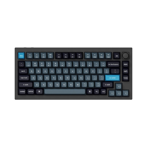 KEYCHRON  Q1 Pro Hotswap Mechanical Keyboard - RGB - Aluminum Frame - Carbon Black - Wireless - With Knob - Mx - 75% - Windows Mac Os (Q1P-M3)