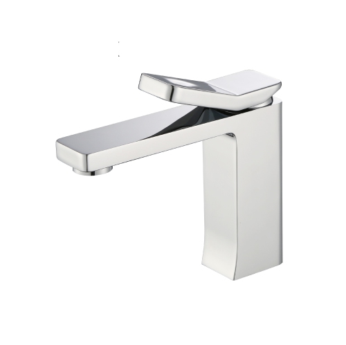 Robinet de lavabo MAX Faucets, fini chromé, carré, long bec verseur