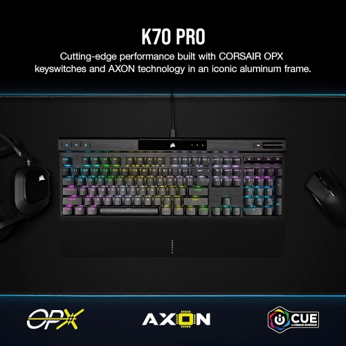 Corsair K70 PRO RGB Optical-Mechanical Gaming Keyboard with PBT DOUBLE SHOT PRO Keycaps