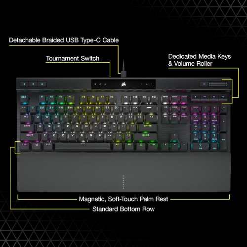 Corsair K70 PRO RGB Optical-Mechanical Gaming Keyboard with PBT DOUBLE SHOT PRO Keycaps
