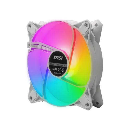 MSI MPG F120 ARGB-2W, 120mm 2 Case Fan, RGB, White