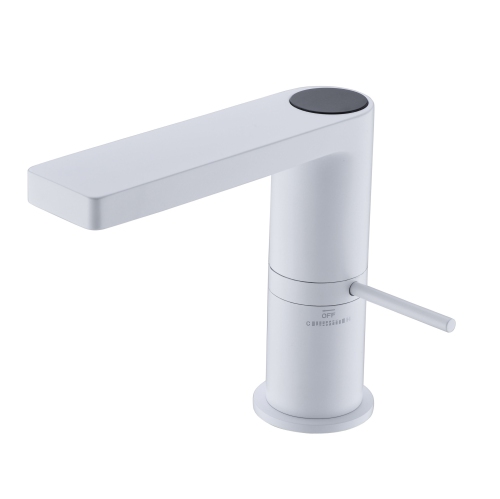 MAX FAUCETS  Smart Bathroom Faucet Digital Screen Side Handle Finish In White