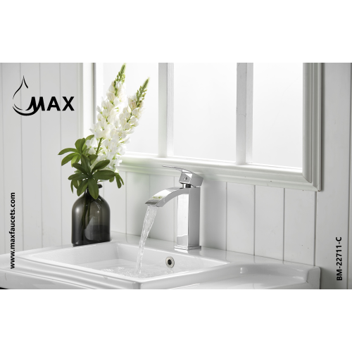 MAX Faucets Waterfall Bathroom Faucet Single Handle Chrome Finish