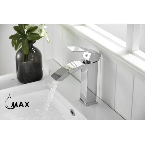 MAX Faucets Waterfall Bathroom Faucet Single Handle Chrome Finish