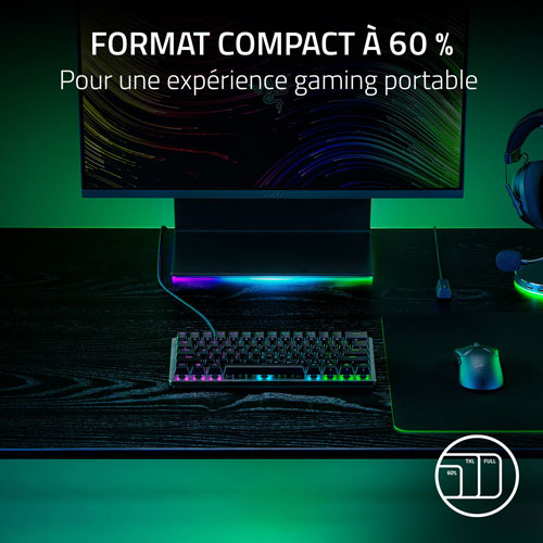 Clavier de jeu optique analogique mécanique rétroéclairé Huntsman V3 Pro Mini de Razer