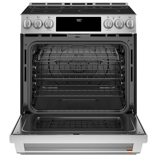 Cafe 30" 5.7 Cu Ft True Convection 5-Element Slide-In Electric Air Fry Range -Stainless Steel