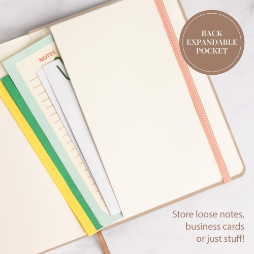 Journal de notes Rileys & Co pour le travail et l’école - Journal ligné 8 x 6 po - Couverture métallique dorée - Cahier de notes compact pour femmes