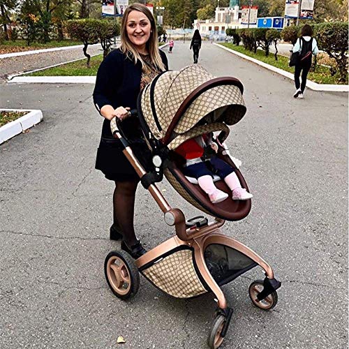 Hot Mom F22 Baby Stroller: Height-Adjustable Seat and Reclining Baby Carriage with Four-Wheel Shock Absorption, Bidirectional, Elevated View, Stylish