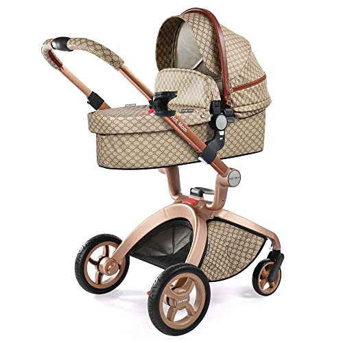 Hot Mom F22 Baby Stroller: Height-Adjustable Seat and Reclining Baby Carriage with Four-Wheel Shock Absorption, Bidirectional, Elevated View, Stylish