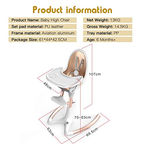Hot Mom New Baby High Chair: Adjustable Angle and 360 Degree Rotaion Function , Stylish and Versatile Dining Chair for Babies and Toddlers