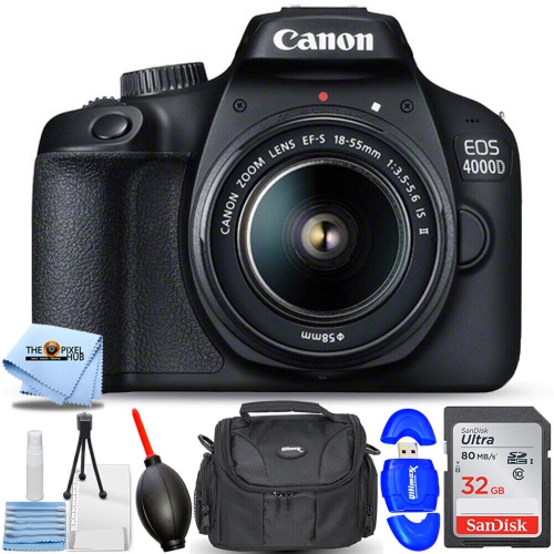 CANON  Eos 4000D With Ef-S 18-55 MM F/3.5-5.6 Is Ii Lens - 7PC Accessory Bundle