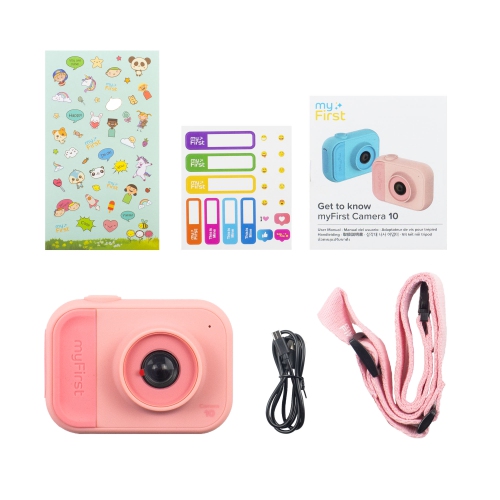 Appareil photo myFirst 10 - nouvel appareil photo numérique miniature pour enfants, photo, vidéo, 5&nbsp;Mpx, carte microSD 32&nbsp;Go - Rose