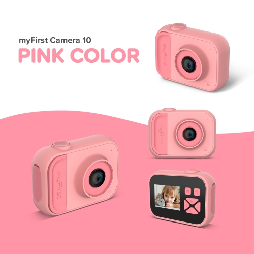 Appareil photo myFirst 10 - nouvel appareil photo numérique miniature pour enfants, photo, vidéo, 5&nbsp;Mpx, carte microSD 32&nbsp;Go - Rose