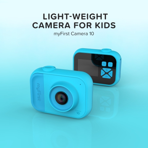 Appareil photo myFirst 10 - nouvel appareil photo numérique miniature pour enfants, photo, vidéo, 5 Mpx, carte microSD 32 Go - Bleu