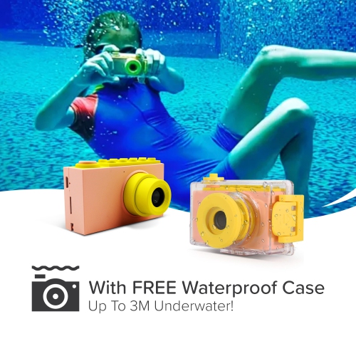 myFirst Camera 2 Kids Action Camera with IPX8 Waterproof & Shockproof Case, 1080p Video 8MP Photo, Tripod Mount, Action Camera for Swimming, Gift for
