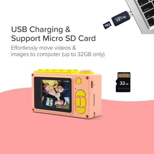 myFirst Camera 2 Kids Action Camera with IPX8 Waterproof & Shockproof Case, 1080p Video 8MP Photo, Tripod Mount, Action Camera for Swimming, Gift for