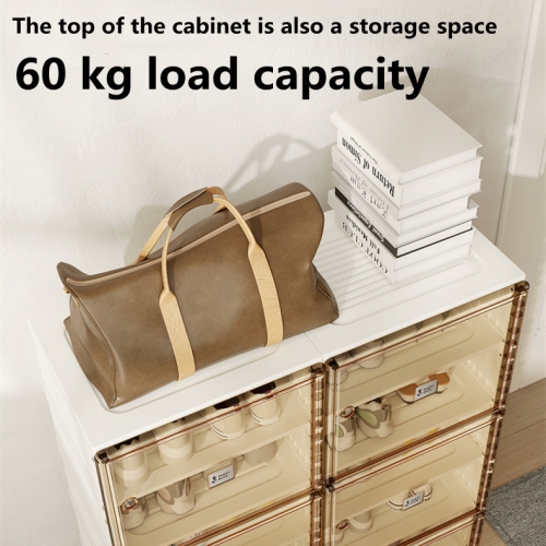 AntBox Shoe Cabinet 4 layers 8 grids,Portable Shoe Organizers Storage Boxes with Magnetic Door, Easy Assembly