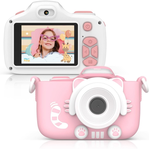 Appareil photo numérique myFirst Camera 3 pour enfants, caméra vidéo pour tout-petits, vidéo 16&nbsp;Mpx 1080HD, carte MicroSD, égoportrait et
