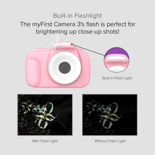 Appareil photo numérique myFirst Camera 3 pour enfants, caméra vidéo pour tout-petits, vidéo 16&nbsp;Mpx 1080HD, carte MicroSD, égoportrait et