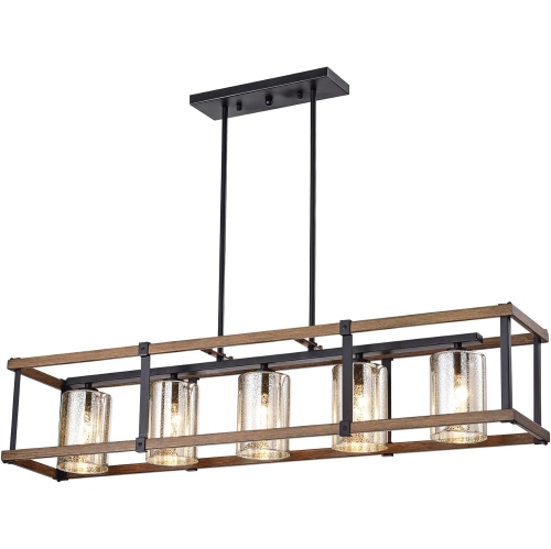 WAREHOUSE OF TIFFAN  Openbox- Y Desaki Matte 5-Light Chandelier (Imp58A/5Iwg) In Black