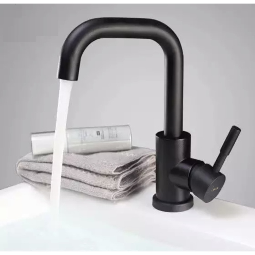 MAX Faucets Bathroom Faucet Side Handle Swivel Spout Matte Black Finish