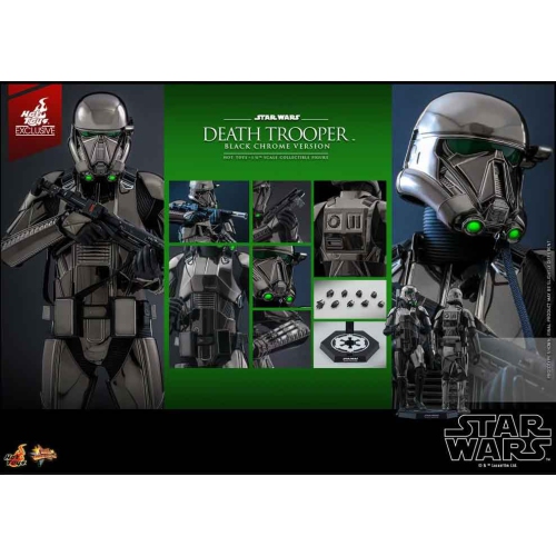 Star Wars The Mandalorian 12 Inch Action Figure 1/6 Scale Exclusive - Death Trooper Black Chrome Hot Toys 909531