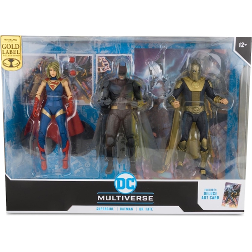 DC Multiverse Injustice 7 Inch Action Figure 3-Pack - Batman - Dr Fate -Supergirl Gold Label Exclusive