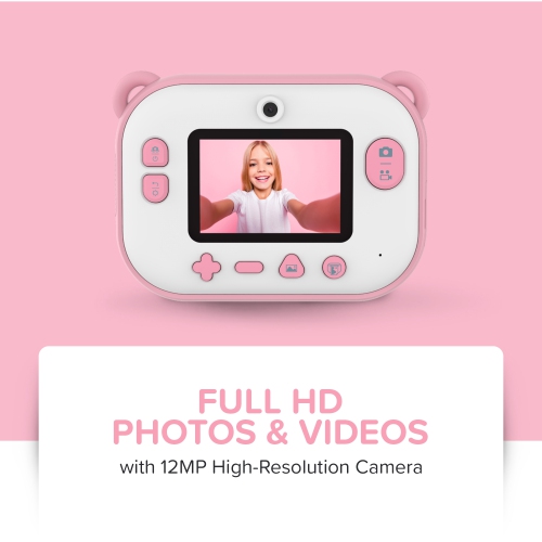 myFirst Camera Insta 2 - Kids Instant Print Camera, 12MP Photos, 1080P Video, Gift for Boys & Girls 3-12, microSD Card, Travel Camera
