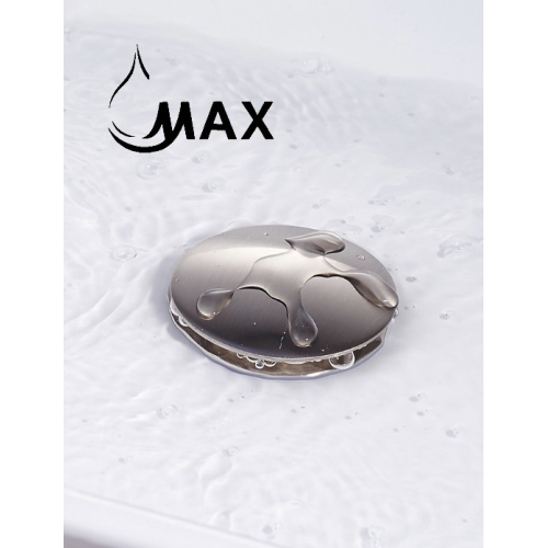 MAX Faucets Pop Up Sink Drain With Overflow Brushed Nickel Finish