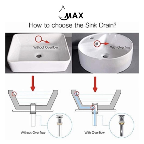 MAX Faucets Pop Up Sink Drain With Overflow Brushed Nickel Finish