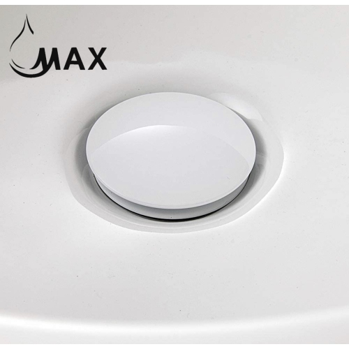 MAX Faucets Metal Push Pop-Up Sink Drain With Overflow White Finish