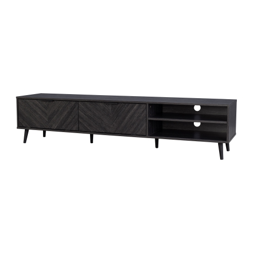 CorLiving Himari Modern Dark Grey TV Stand with Storage Drawers, TV Table Stand - TVS UP TO 85"