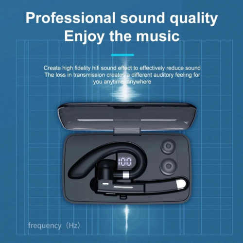 TUTT YYK-520 Wireless Earbuds Earhook Trucker Business Built-in Microphone, Bluetooth ENC Headphones Stereo Earphones Waterproof Charging Case