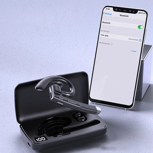 TUTT YYK-520 Wireless Earbuds Earhook Trucker Business Built-in Microphone, Bluetooth ENC Headphones Stereo Earphones Waterproof Charging Case