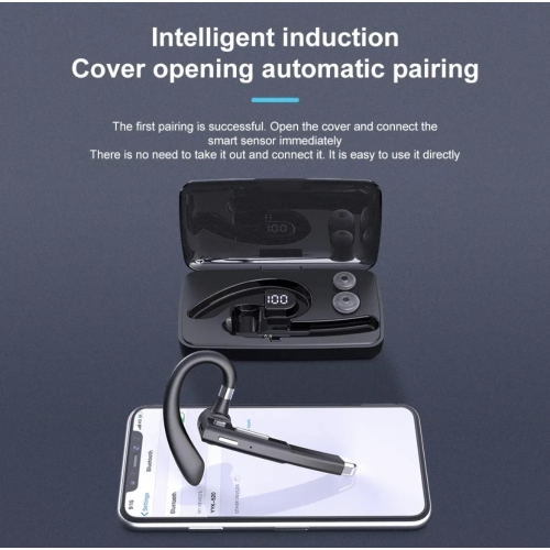 TUTT YYK-520 Wireless Earbuds Earhook Trucker Business Built-in Microphone, Bluetooth ENC Headphones Stereo Earphones Waterproof Charging Case
