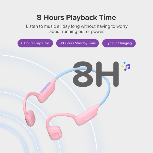 myFirst Headphones Airwaves Air Conduction Open Ear Wireless Bluetooth Headphones with Mic for Kids 4-12, 85dB Safe Limit, Long Battery Life,