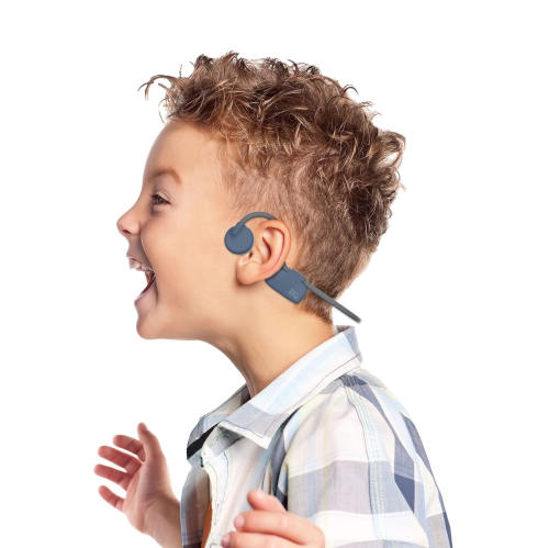 Écouteurs sans fil myFirst BC Lite - conduction osseuse, écouteurs boutons ouverts 100 % sans fil Bluetooth pour enfants - Bleu cosmique