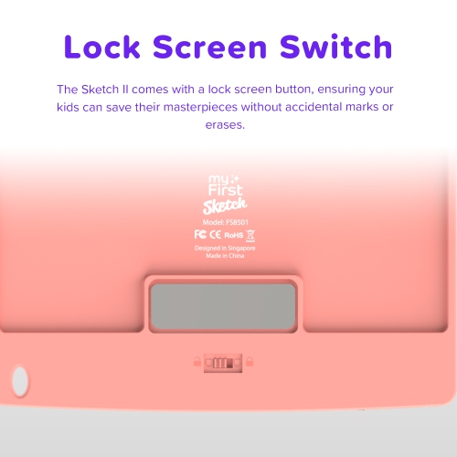 myFirst Sketch II - Kid's 8.5-inch LCD Writing Tablet, Colorful Doodle Pad Drawing Board, Educational Toddler Toy - Pink