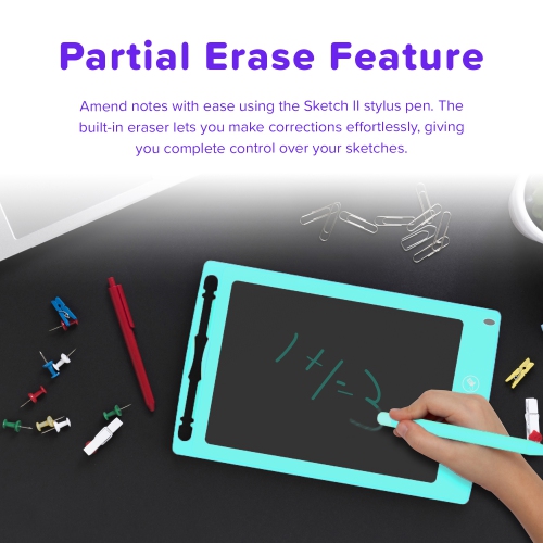 myFirst Sketch II - Kid's 8.5-inch LCD Writing Tablet, Colorful Doodle Pad Drawing Board, Educational Toddler Toy - Blue