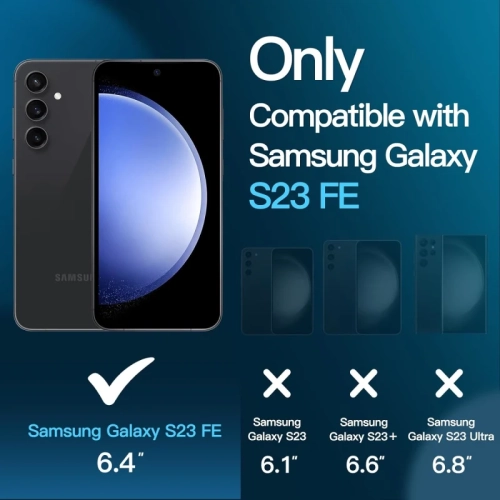 2 x Samsung Galaxy S23 FE 5G Glass Screen Protector - 9H Tempered Glass, Ultrasonic Fingerprint Support, HD Clear, Anti-Scratch, Bubble-Free + 2