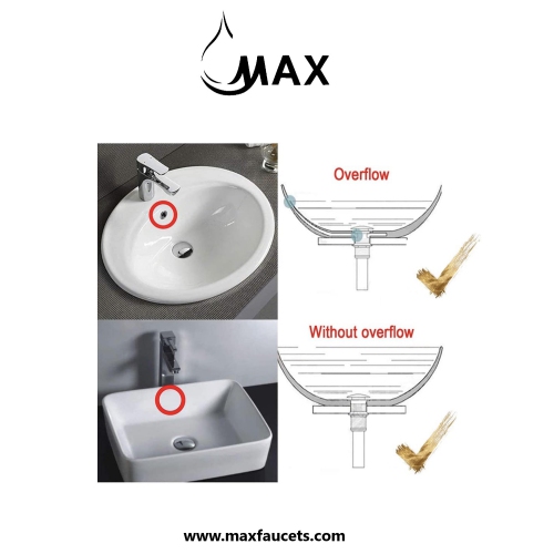 MAX Faucets Metal Push Pop-Up Sink Drain Without Overflow Chrome Finish